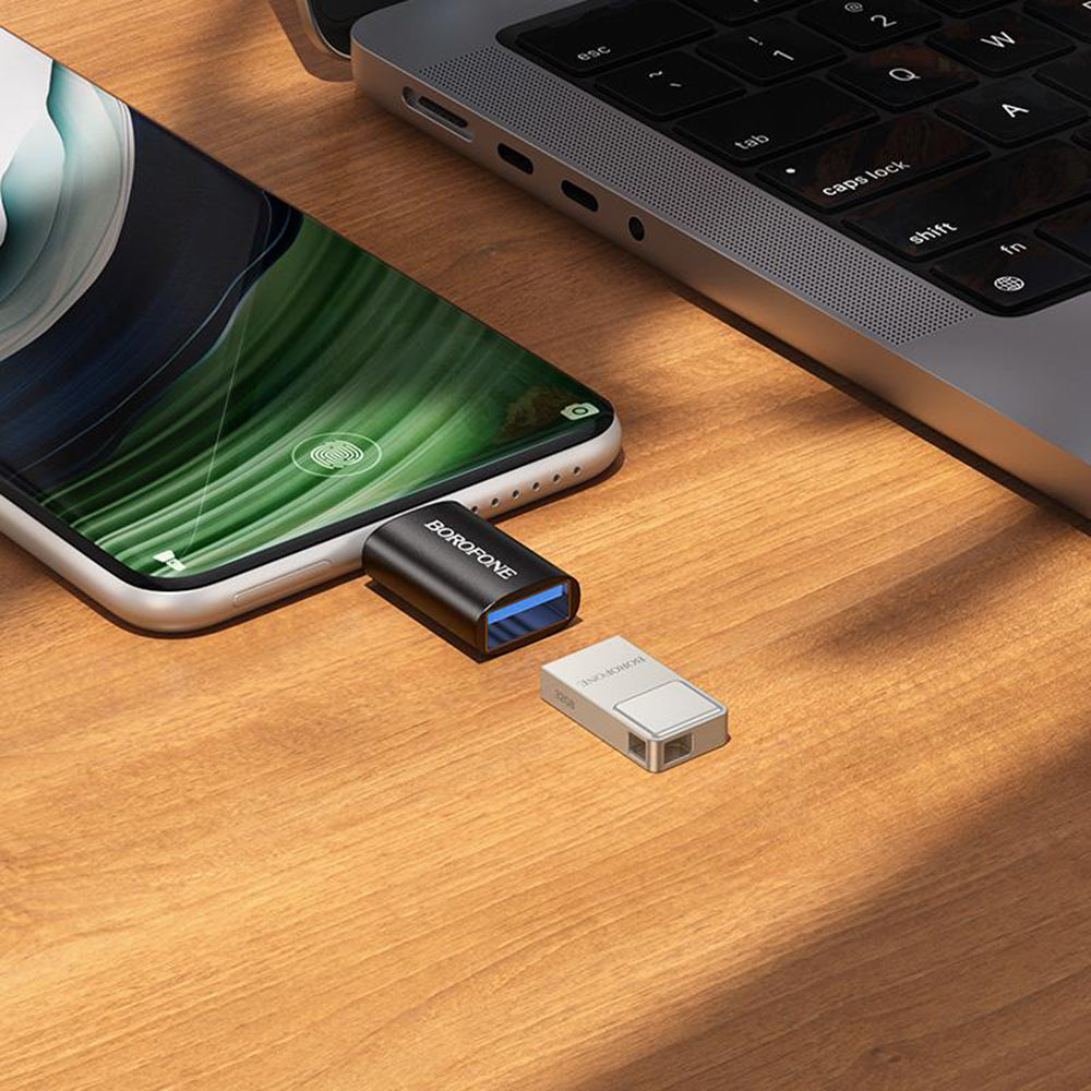 Adaptor Borofone OTG (BV26C), USB-C la USB 3.0, 5Gbps, 2A, Negru