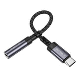 Adaptor Borofone USB-C la Jack 3.5mm (BV24), DAC Chip, Gri