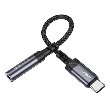 Adaptor Borofone USB-C la Jack 3.5mm (BV24), DAC Chip, Gri
