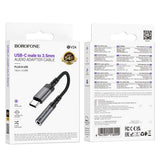 Adaptor Borofone USB-C la Jack 3.5mm (BV24), DAC Chip, Gri