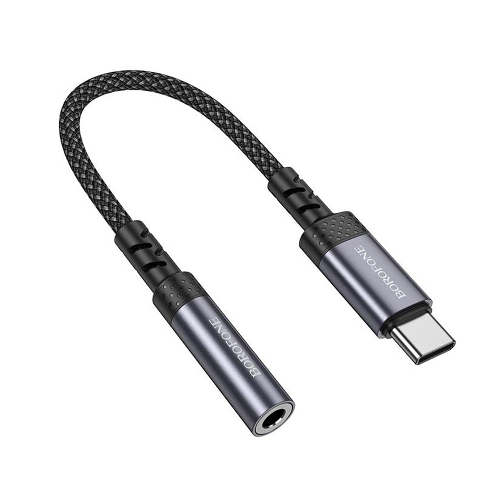 Adaptor Borofone USB-C la Jack 3.5mm (BV24), DAC Chip, Gri