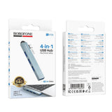 Hub Borofone 4in1 (FH1A), USB-C la 3x USB 2.0 + 1x USB 3.0, 5Gbps, Gri