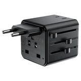 Adaptor Acefast Travel Adapter (Z11), EU/UK/US/AU, 2500W, Negru