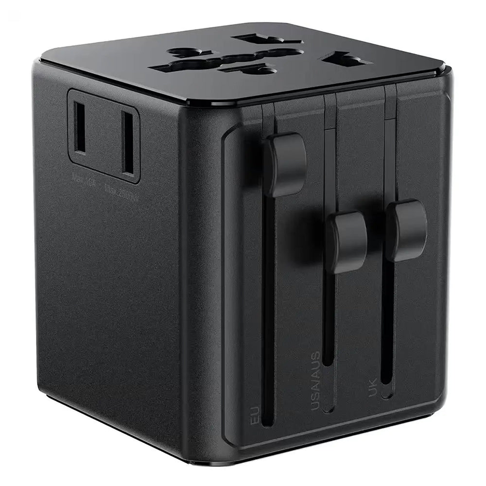 Adaptor Acefast Travel Adapter (Z11), EU/UK/US/AU, 2500W, Negru