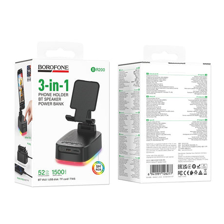 Boxa Bluetooth Borofone Marea (BR200), 5W, 1500mAh, Negru