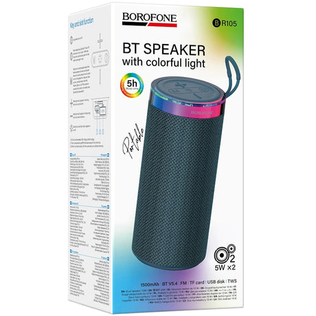 Boxa Bluetooth Borofone Loud (BR105), 10W, Albastru