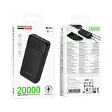 Baterie externa Borofone Clever (BJ88A), 20000mAh, 2x USB-A, USB-C & Micro-USB, Negru