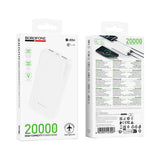 Baterie externa Borofone Clever (BJ88A), 20000mAh, 2x USB-A, USB-C & Micro-USB, Alb