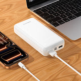 Baterie externa Borofone Clever (BJ88A), 20000mAh, 2x USB-A, USB-C & Micro-USB, Alb