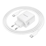 Incarcator Borofone (BN33), USB-C, PD 40W, GaN, Alb