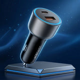 Incarcator Acefast (B21), USB / Type-C, 75W, Lumina Ambientala, Negru