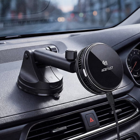 Suport Magnetic de Masina. Qi2, 25W, Functie Racire - Acefast (D67) - Black