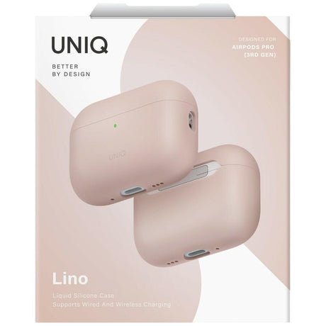 Husa Casti UNIQ Lino Hybrid (AirPods Pro 3), Silicon, Roz