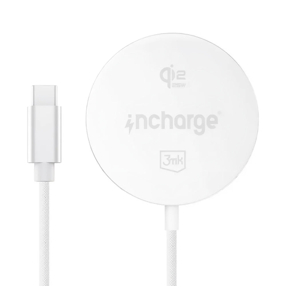 Incarcator 3mk incharge® Align, MagSafe, 25W, Qi2.2, Alb