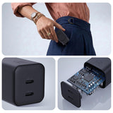 Incarcator 3mk Hyper, 2x USB-C, PD 45W, GaN, Negru