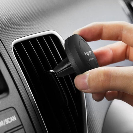 Suport Auto Spigen Q11 (SGP11583), Magnetic, Grila Ventilatie, Negru