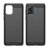 Husa de protectie Techsuit Carbon Silicone compatibil cu Motorola Moto E13, Negru