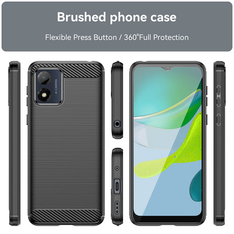 Husa de protectie Techsuit Carbon Silicone compatibil cu Motorola Moto E13, Negru