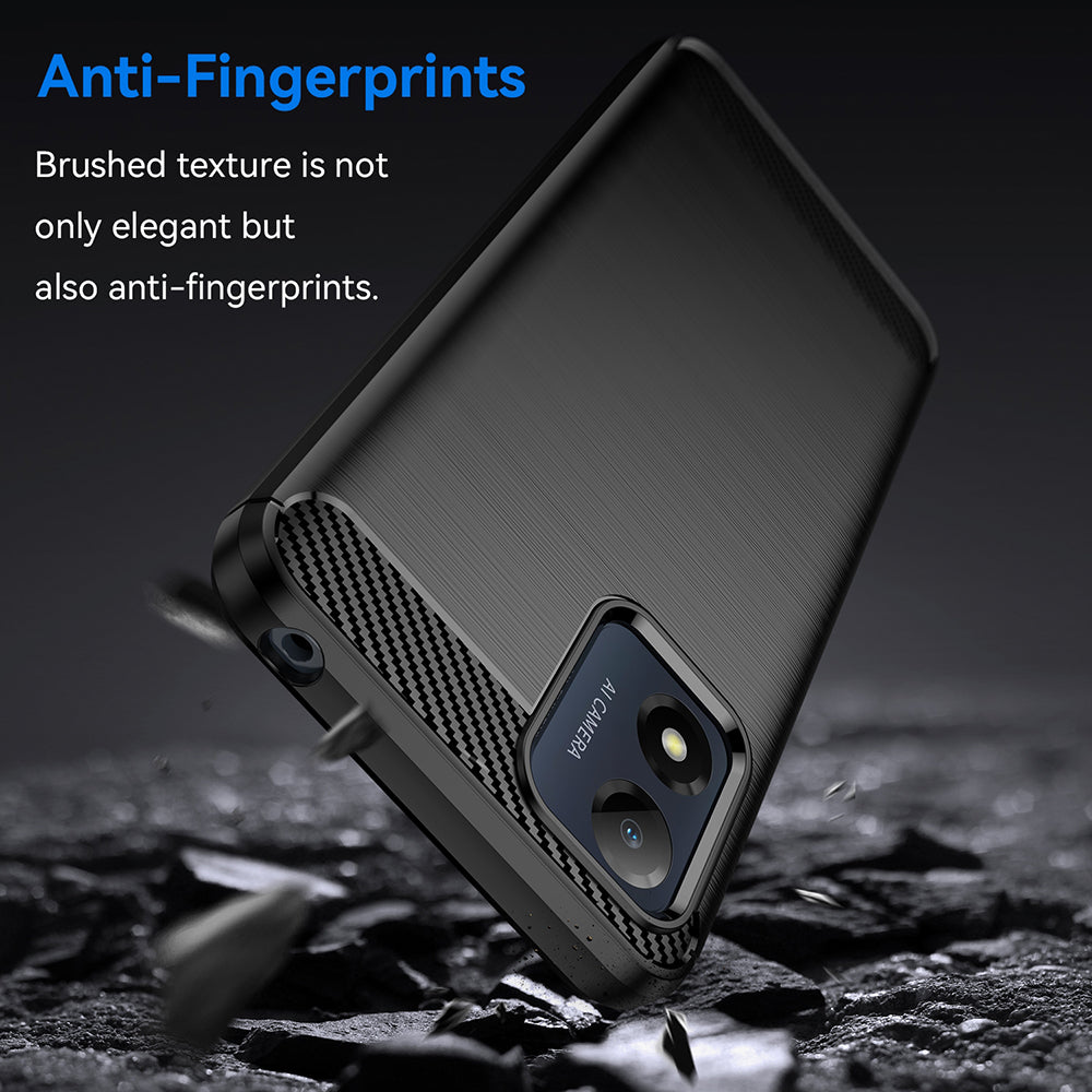 Husa de protectie Techsuit Carbon Silicone compatibil cu Motorola Moto E13, Negru