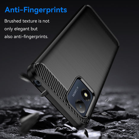 Husa de protectie Techsuit Carbon Silicone compatibil cu Motorola Moto E13, Negru