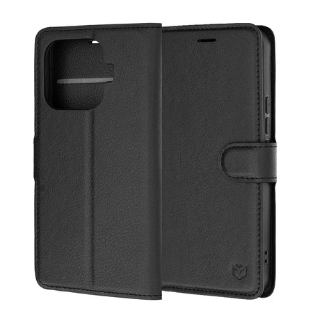 Husa de protectie Techsuit Leather Folio compatibil cu Xiaomi 17T, Negru