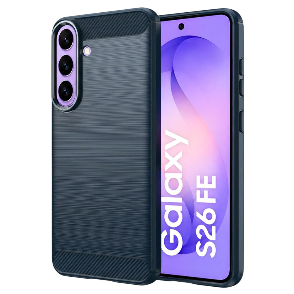 Husa de protectie Techsuit Carbon Silicone compatibil cu Samsung Galaxy S25 FE / S26 FE, Albastru