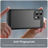 Husa de protectie Techsuit Carbon Silicone compatibil cu Oppo Reno16 F / Reno16 FS, Negru