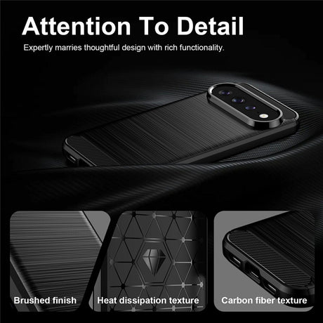 Husa de protectie Techsuit Carbon Silicone compatibil cu Google Pixel 11 / Pixel 11 Pro, Negru