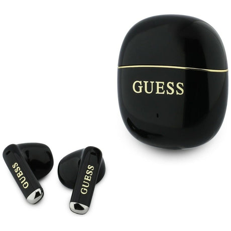 Casti Half-in-ear, BT, TWS - Guess Glossy Gold Line Classic (GUTWSG3HGECK) - Black