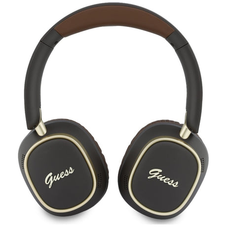 Casti Wireless Guess Rectangle Metal Script (GUBHV28HGCSMW), Over-ear, Bluetooth, ENC, Maro