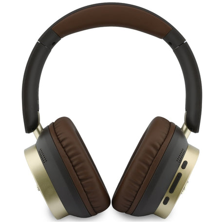 Casti Wireless Guess Rectangle Metal Script (GUBHV28HGCSMW), Over-ear, Bluetooth, ENC, Maro