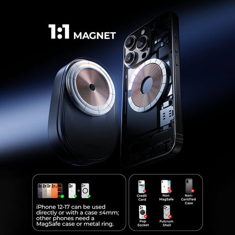 Incarcator Lisen (W121), Wireless 3-in-1, 25W, MagSafe, Negru