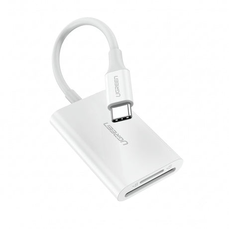 Adaptor Ugreen Cititor de Carduri Type-C la TF/SD, 170MB/s, Alb