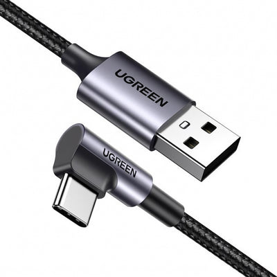 Cablu Ugreen Right Angle US284 (50942), USB-C, 18W 3A, 2m, Gri