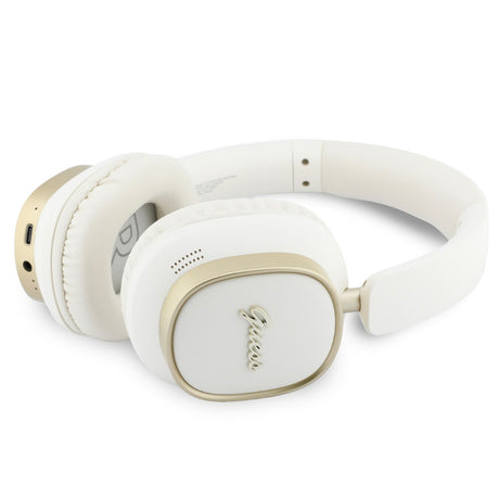 Casti Wireless Guess Rectangle Metal Script (GUBHV28HGCSME), Bluetooth, ENC, Alb