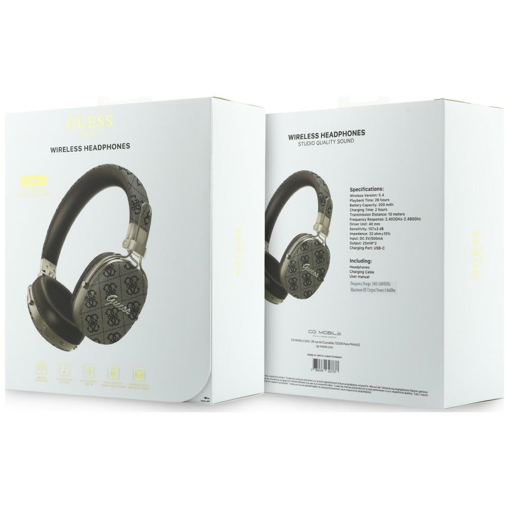 Casti Wireless Guess Metal 4G Script Logo (GUBHP72P4SMDW), Bluetooth ENC, Maro
