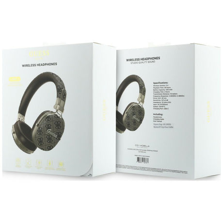 Casti Wireless Guess Metal 4G Script Logo (GUBHP72P4SMDW), Bluetooth ENC, Maro