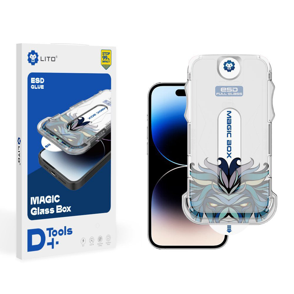 Folie de protectie Lito Magic Glass Box D+ Tools compatibil cu iPhone 16 Plus, Transparent