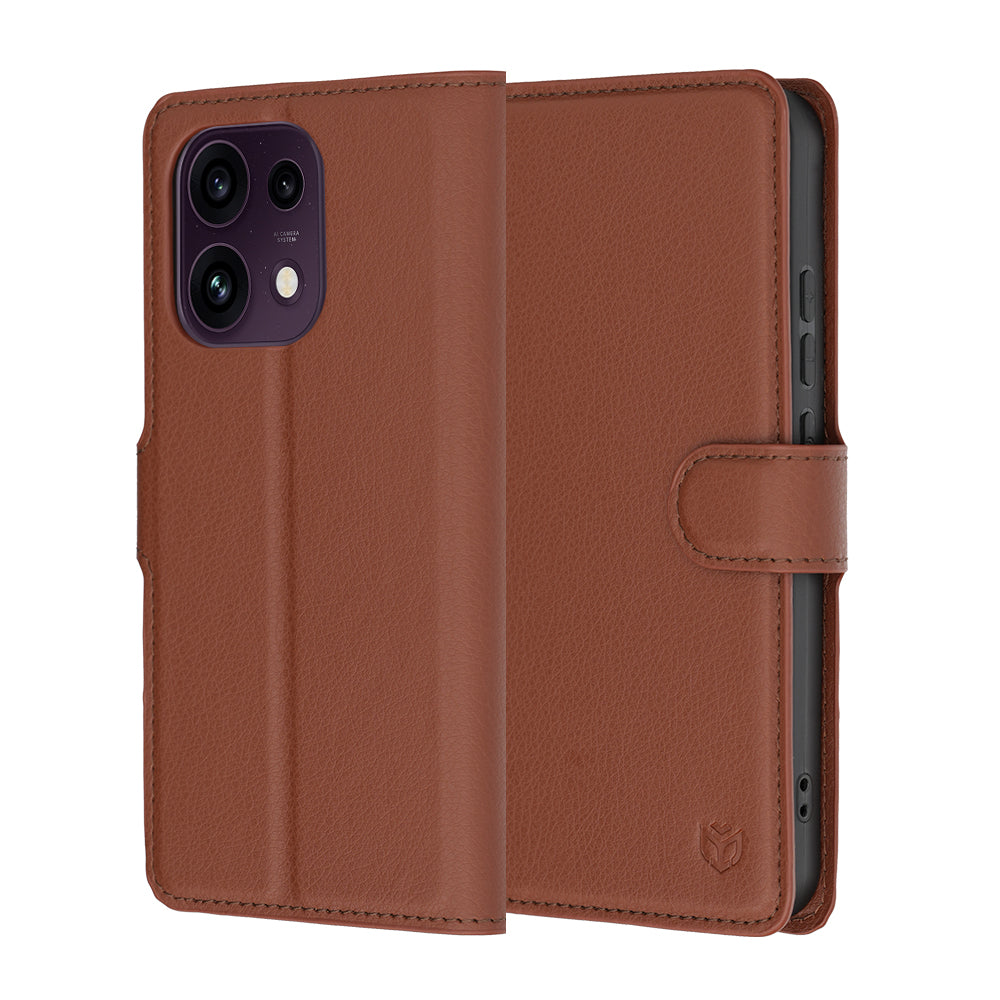Husa de protectie Techsuit Leather Folio compatibil cu Oppo Reno16 F / Reno16 FS, Maro