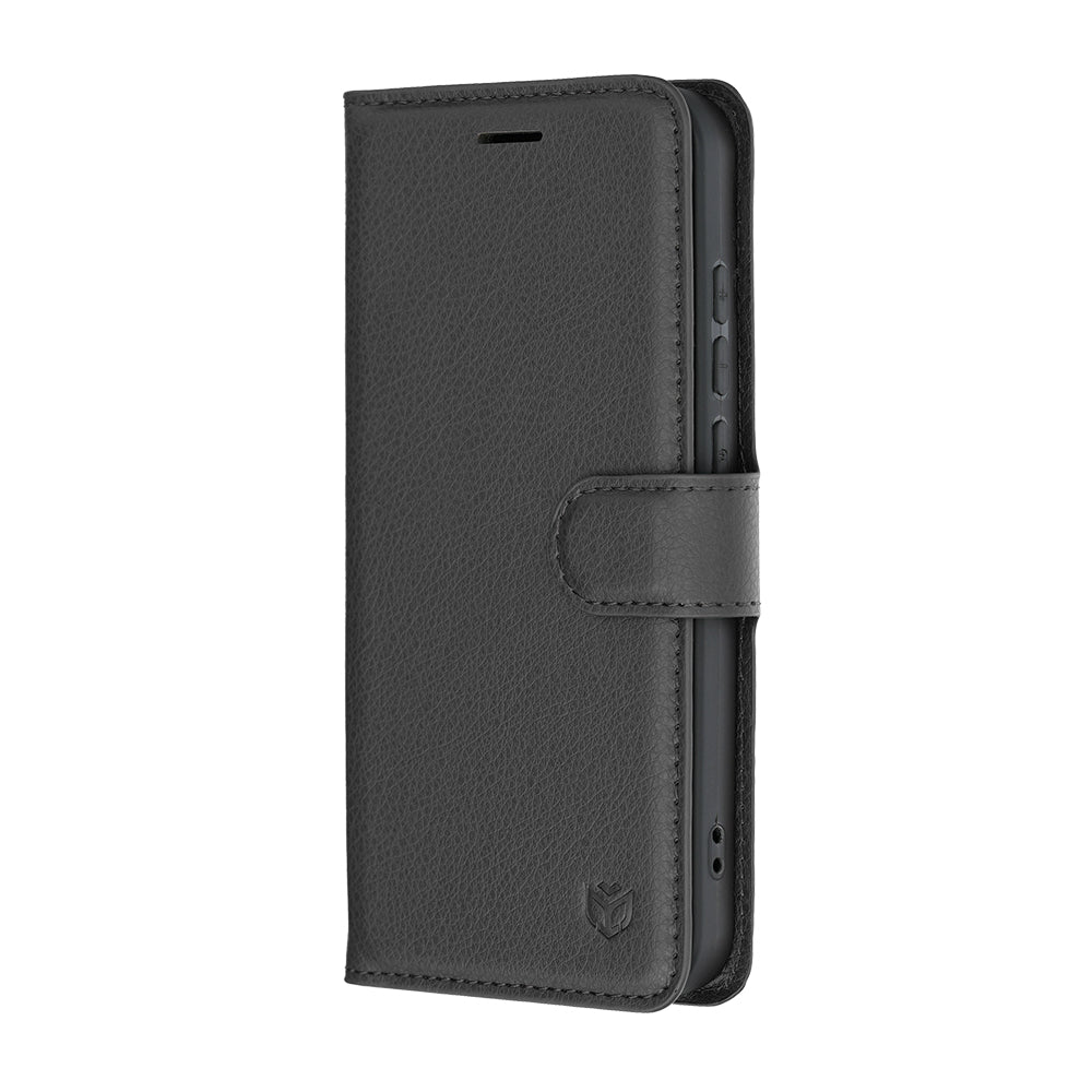 Husa de protectie Techsuit Leather Folio compatibil cu Oppo Reno16, Negru