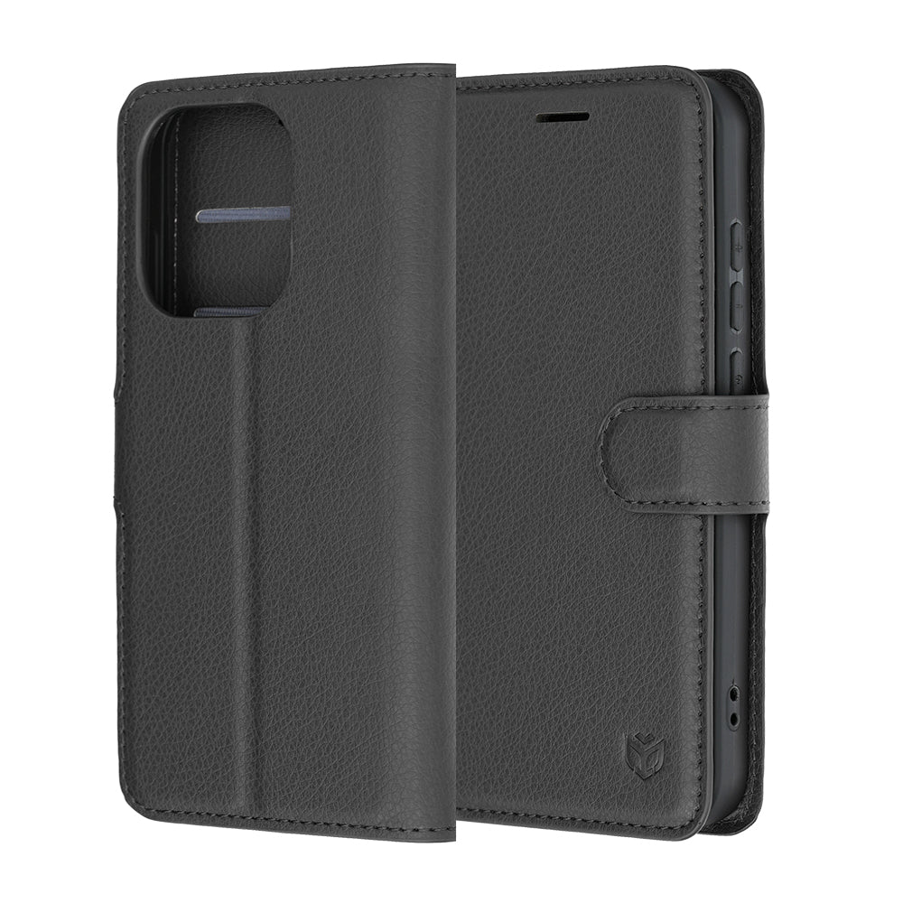 Husa de protectie Techsuit Leather Folio compatibil cu Oppo Reno16, Negru