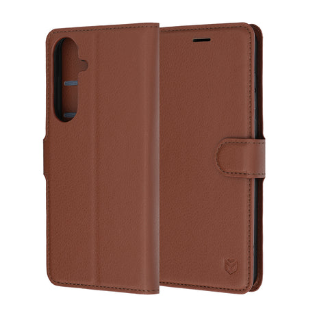 Husa de protectie Techsuit Leather Folio compatibil cu Samsung Galaxy S26 FE / S25 FE, Maro