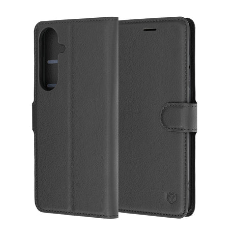 Husa de protectie Techsuit Leather Folio compatibil cu Samsung Galaxy S26 FE / S25 FE, Negru