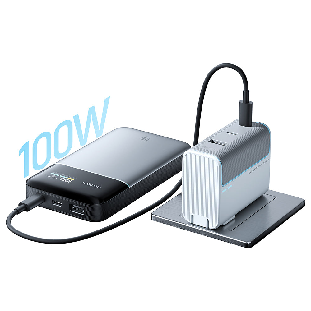 Baterie externa Cuktech PB150S, 15000mAh, USB-C / USB, 100W, Gri