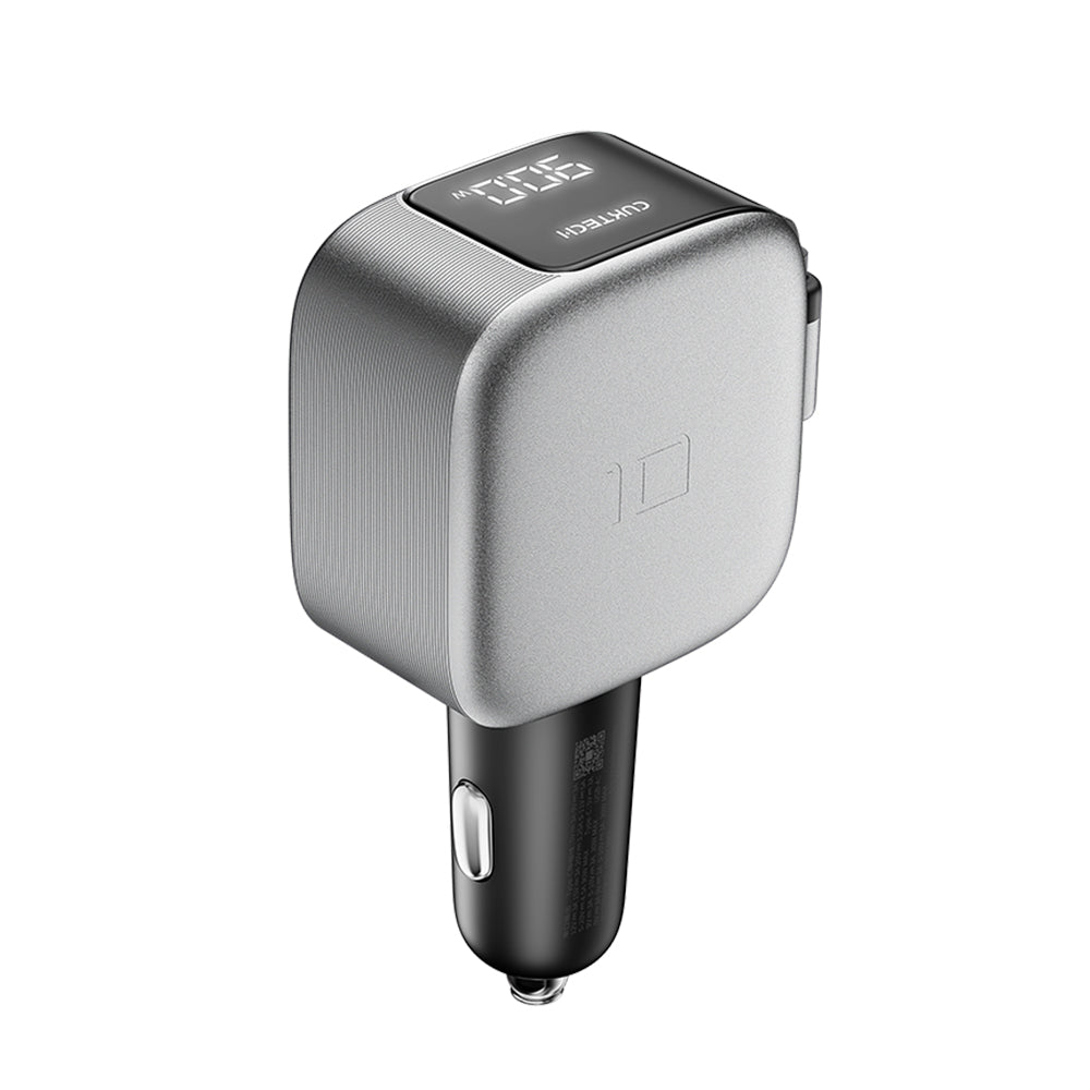 Incarcator Cuktech (CC903P), USB / Type-C, 100W, Cablu Retractabil, Negru