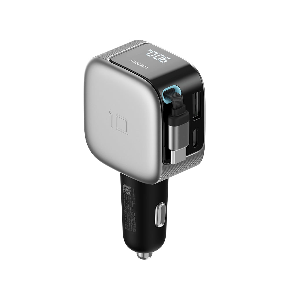 Incarcator Cuktech (CC903P), USB / Type-C, 100W, Cablu Retractabil, Negru