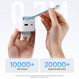 Incarcator Cuktech (AD653W), USB-C + USB-A, 67W, GaN, Alb