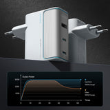 Incarcator Cuktech (AD1003EU), 2x USB-C + USB, 100W, GaN, Alb