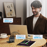 Incarcator Cuktech (AD1003EU), 2x USB-C + USB, 100W, GaN, Gri