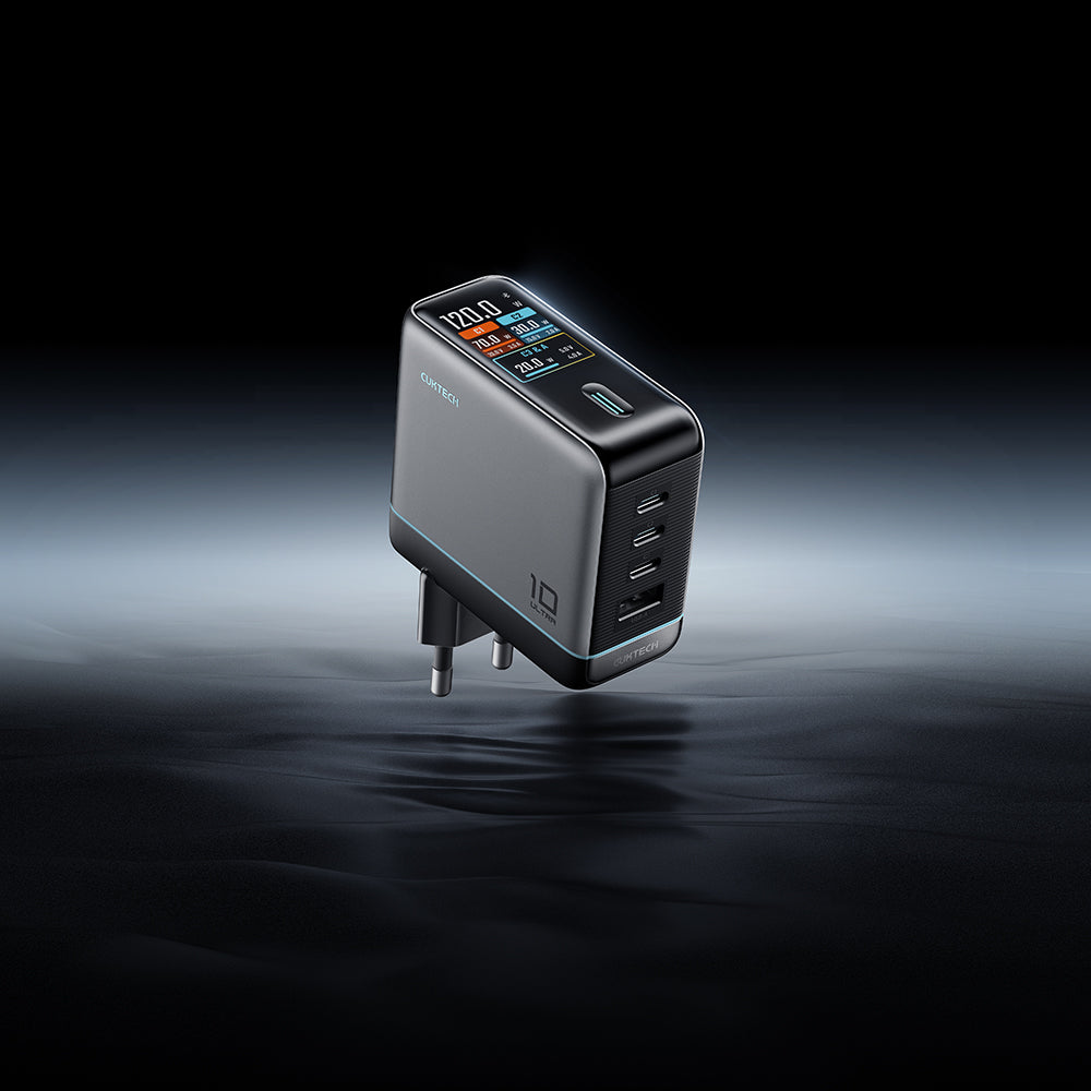 Incarcator Cuktech (CAD1204UEUGR), 3x USB-C, 120W, Gri
